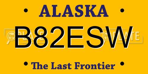 B82ESW Alaska License Plate