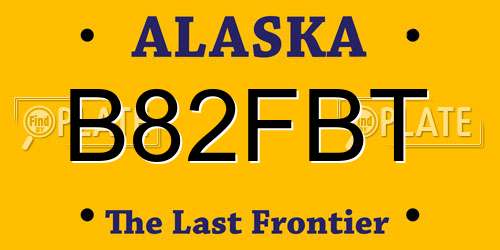 B82FBT Alaska License Plate