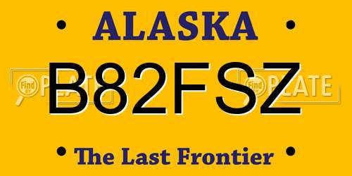 B82FSZ Alaska License Plate