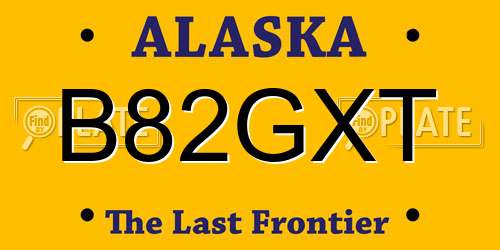 B82GXT Alaska License Plate