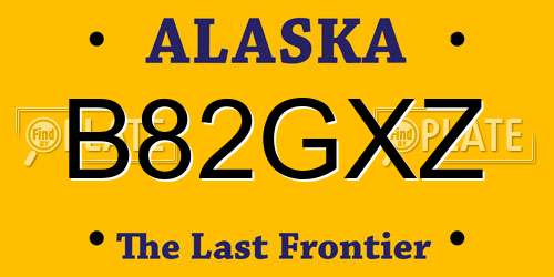 B82GXZ Alaska License Plate