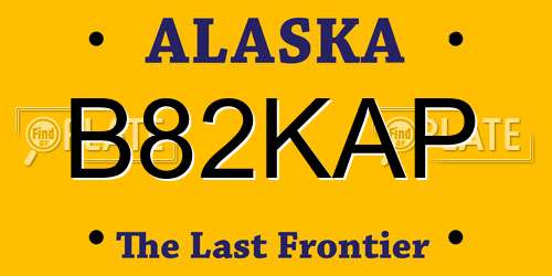B82KAP Alaska License Plate
