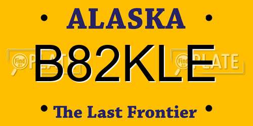B82KLE Alaska License Plate