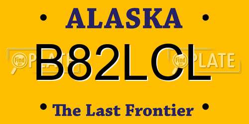 B82LCL Alaska License Plate