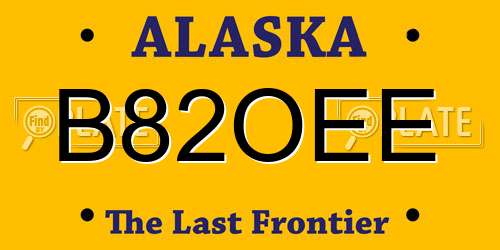 B82OEE Alaska License Plate