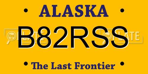 B82RSS Alaska License Plate