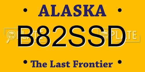 B82SSD Alaska License Plate