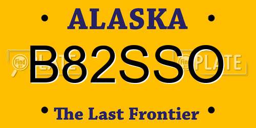 B82SSO Alaska License Plate