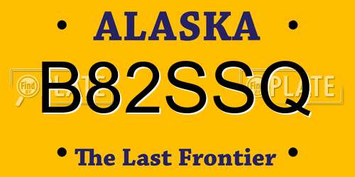 B82SSQ Alaska License Plate