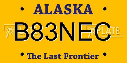 B83NEC Alaska License Plate