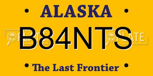 B84NTS Alaska License Plate