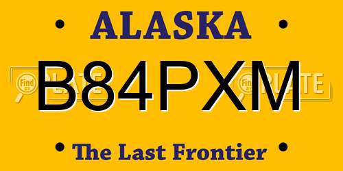 B84PXM Alaska License Plate
