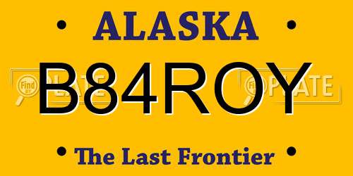 B84ROY Alaska License Plate