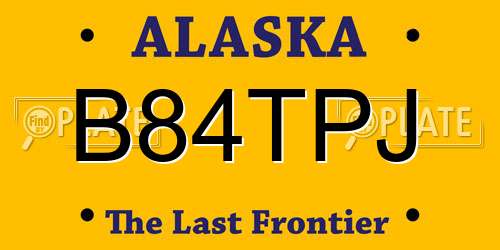 B84TPJ Alaska License Plate
