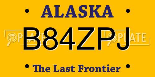 B84ZPJ Alaska License Plate
