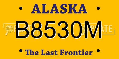B8530M Alaska License Plate