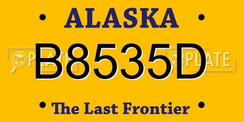 B8535D Alaska License Plate