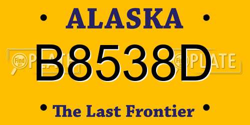 B8538D Alaska License Plate