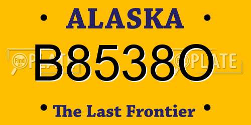 B8538O Alaska License Plate