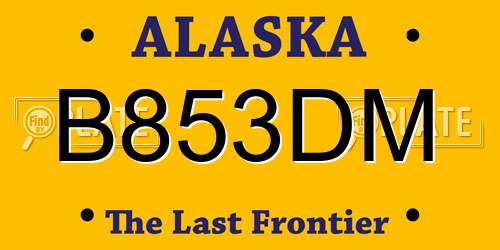 B853DM Alaska License Plate