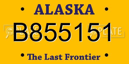 B855151 Alaska License Plate