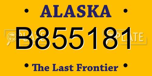 B855181 Alaska License Plate