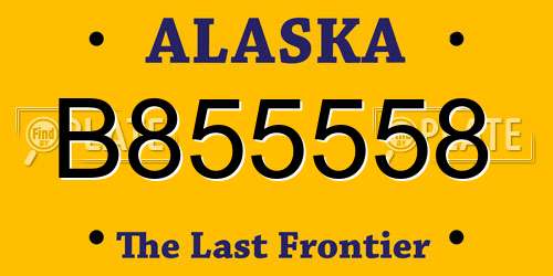 B855558 Alaska License Plate