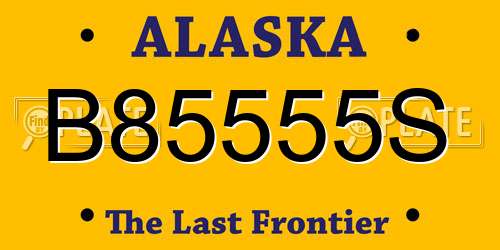 B85555S Alaska License Plate