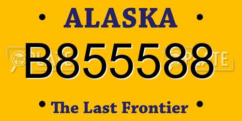 B855588 Alaska License Plate