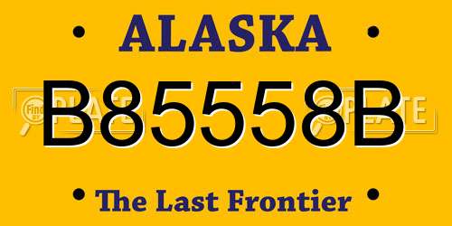 B85558B Alaska License Plate