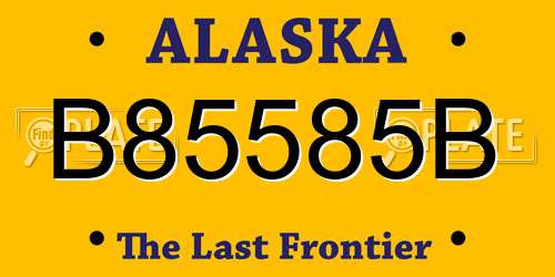 B85585B Alaska License Plate