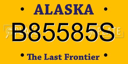 B85585S Alaska License Plate