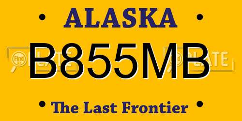 B855MB Alaska License Plate