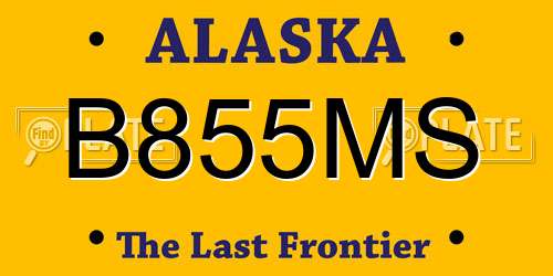 B855MS Alaska License Plate