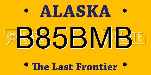 B85BMB Alaska License Plate