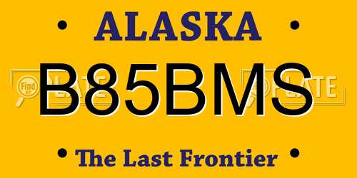 B85BMS Alaska License Plate