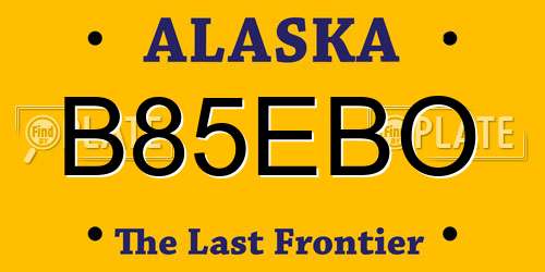 B85EBO Alaska License Plate