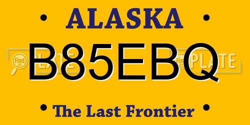 B85EBQ Alaska License Plate