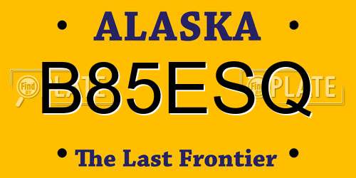 B85ESQ Alaska License Plate