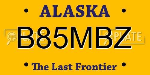 B85MBZ Alaska License Plate
