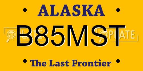 B85MST Alaska License Plate