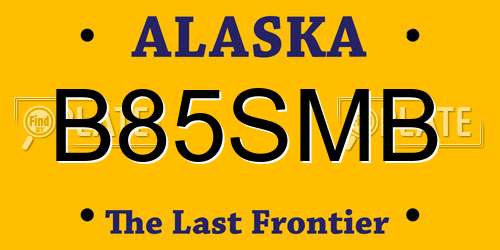 B85SMB Alaska License Plate