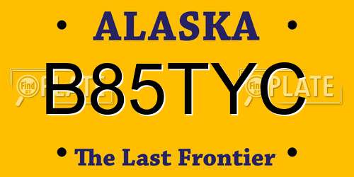 B85TYC Alaska License Plate