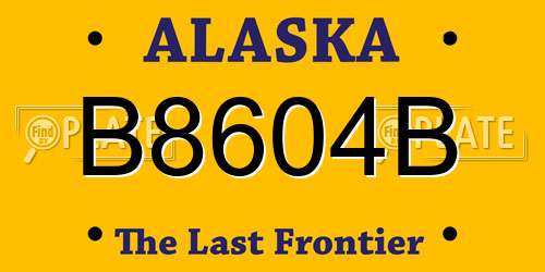B8604B Alaska License Plate