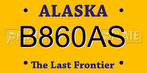 B860AS Alaska License Plate