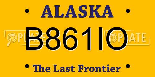 B861IO Alaska License Plate