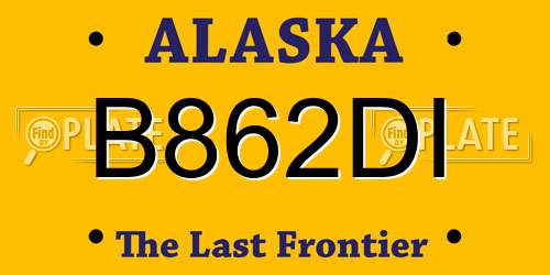 B862DI Alaska License Plate