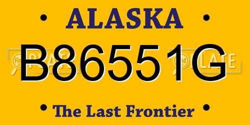B86551G Alaska License Plate