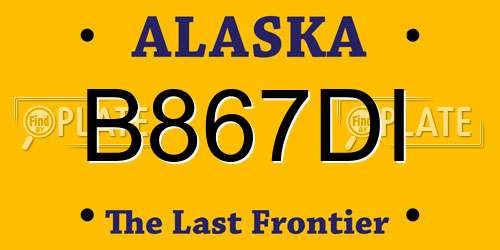 B867DI Alaska License Plate