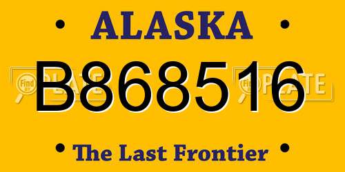 B868516 Alaska License Plate
